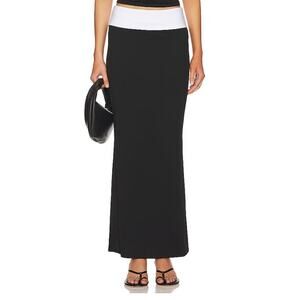 Superdown Jodie Maxi Skirt Stretch Flowy Long Skirt Size Small Black & White NWT